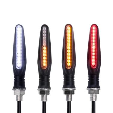 Imagem de wabklove 4 indicadores de motocicleta super brilhantes, luzes de freio e luzes diurnas de 12 V para motocicleta, scooter, quadriciclo, off-road, branco/vermelho/âmbar
