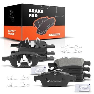 Imagem de A-Premium Conjunto de pastilhas de freio a disco de cerâmica dianteiras e traseiras compatível com modelos selecionados Ford, Mazda e Volvo - Escape 2013-2016, Focus 2012-2018, 3 05-13, 3 Sport, 5, C30, C70, S40, V50, Transit Connect