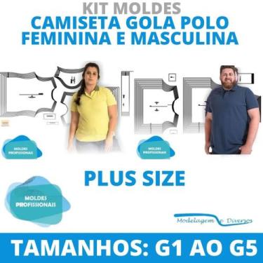 Imagem de Kit moldes polo plus size, modelagem&diversos, correios