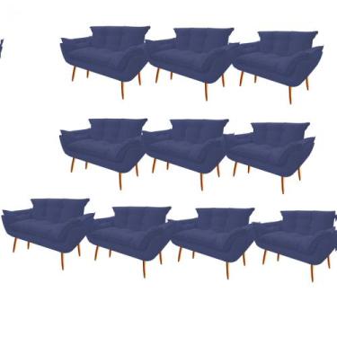 Imagem de Kit 10 Namoradeira  Decorativa  Opala Pés Palito em Madeira 2 Lugares 