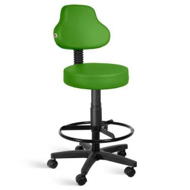 Imagem de Cadeira Mocho Alto Encosto Alto Giratória Com Rodízios - Shopcadeiras,