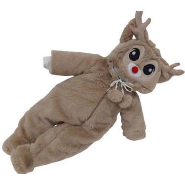 Imagem de Macacao Longo Plush Fofao Luxo Bebe Menino Lessa Kids 7644, Bege, P  (