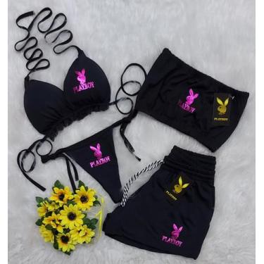 Imagem de Conjunto Biquíni Com Bojo Refletivo + Short + Top, 1 Linha - Gringas M