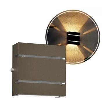 Imagem de Arandela Slim Interna Externa Alumínio Frisos Moderna Marrom - Fortele