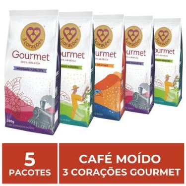 Imagem de 5 Pacotes de 250g, Café Moído, Três Corações Gourmet