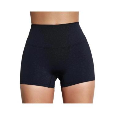 Imagem de Shorts de Yoga Feminino - Compressão, Cor Sólida, Confortável e Sexy, 