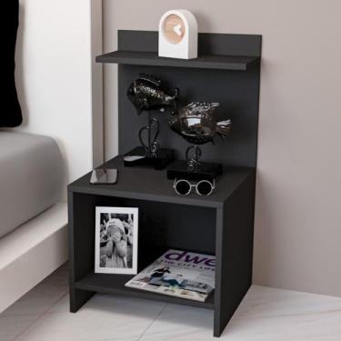 Imagem de Mesa de Cabeceira Mesinha de Canto Quarto com Nicho e Prateleira Decor