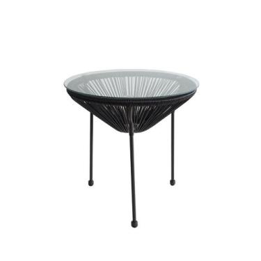 Imagem de Mesa Cozumel 50cm Ratan PE para Área Externa Preto Just Home Collectio