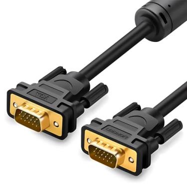 Imagem de Cabo de Vídeo VGA Macho/Macho 1080p 1 Metro Preto Superior para Monitores e Projetores Alta Resolução Transmissão de Imagem Nítida