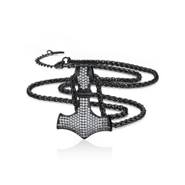 Imagem de FaithHeart Colar Viking Mjolnir masculino, colar de amuleto de proteção do martelo de Thor de aço inoxidável/joia de cobre com caixa de presente, Cobre, Sem Pedra Preciosa