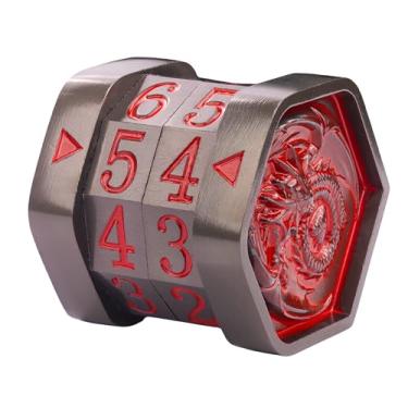 Imagem de Metal MTG Life Counter, Life Counter MTG, Magic Life Counter Gift Box Packaging Suitable for Board Games, Card Games, Compatible with MTGs and TTRPG(Black Nickel_Red)