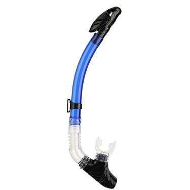 Imagem de Snorkel de Natação, Mergulho Totalmente Seco Com Válvula única, Tubo de Respiração Com Bocal de Silicone Confortável (Azul escuro)