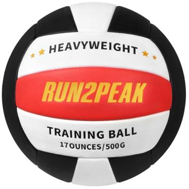 Imagem de RUN2PEAK Bola de treinamento pesado de vôlei de 500 g, tamanho oficial, 5, bolas de vôlei de poliuretano, para uso interno, equipamento de rebote, treinador ponderado