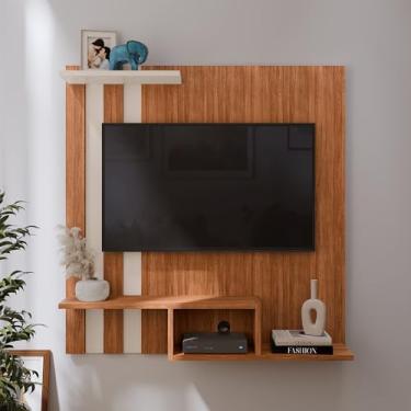 Imagem de LOJAS GK, Painel Light Para TV 32 Polegadas Com 2 Nichos - gkmoveis cor:freijó