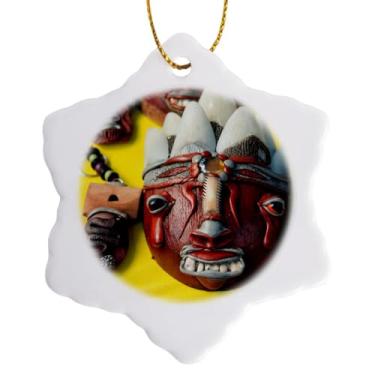 Imagem de 3dRose Brasil, Amazon, Alter Do Chao, Máscaras de Lembrança Feitas de Látex, Ornamento de Floco de Neve, 7,6 cm