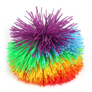 Imagem de Spike Ball, Bola Sensorial de Silicone Macio Rainbow Pom Bouncy Stress Balls Bolas Fidget Sensory Fidget Stringy Balls Bolas Stress para Adultos Prêmios Em Sala de Aula