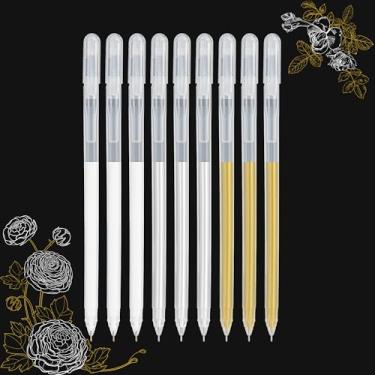 Imagem de SMOOTHERPRO Conjunto de canetas de gel prata ouro branco, pacote com 9 canetas de tinta de gel com destaque de 0,6 mm, caneta de desenho para desenho de papel escuro preto e materiais de design