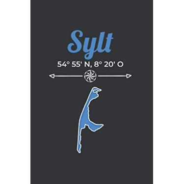 Imagem de Sylt Notizbuch: Sylt Koordinaten Nordsee Reise Urlaub / 6x9 Zoll / 120 karierte Seiten