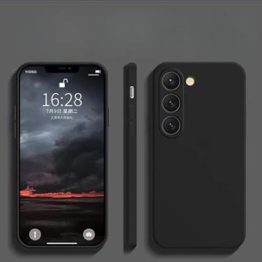 Imagem de Para S24 S23 S22 Ultra Plus Capa de silicone líquido para Samsung Galaxy S24 S23 S22 S 23 Ultra Plus S24Ultra Capa de telefone, preta, para Galaxy S24 Plus