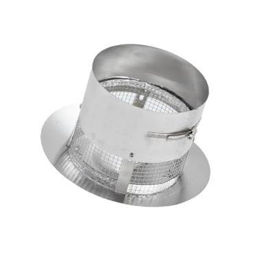 Imagem de GarveeTech Tampa de chaminé redonda de aço inoxidável de 15 cm - topo de cone com tela, exaustor de lareira e tampa de chuva de telhado, tubo de fogão externo, fácil instalação