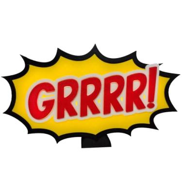 Imagem de Luminária Grrrr! 25cm Led Abajur Mesa 3D com Fonte Geek