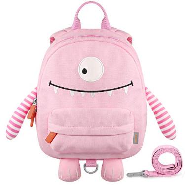 Imagem de GAGAKU Mochila infantil com guia – Mochila infantil para meninos e meninas de 2 a 5 anos, 1 rosa, 8.7 x 3.5 x 9.5 inches, 1 - rosa