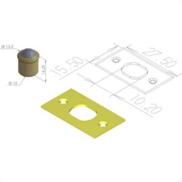 Imagem de Fecho Esfera Vai-Vem 12Mm Com Espelho P00003 - Kit C/50 - NATS