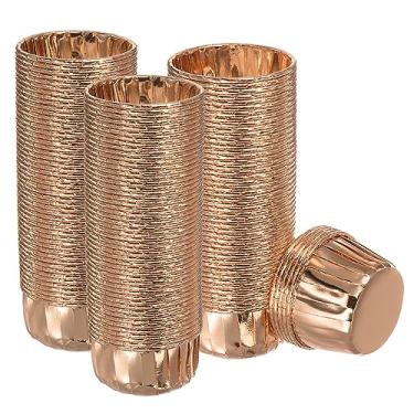 Imagem de HARFINGTON Copos de cupcake dourados champanhe, 150 peças, folha de alumínio, 100 ml, forros de cupcake padrão, para decoração de festa de aniversário, decoração de casamento