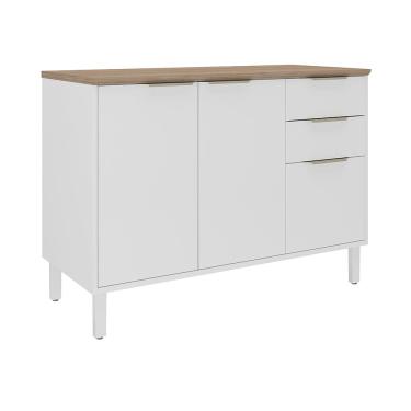 Imagem de Balcão Triplo Itatiaia Renova com 3 Portas, 2 Gavetas, 1 Prateleira e 120cm largura - Branco Neve