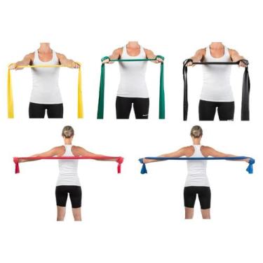 Imagem de Kit Faixa Elástica Thera Band 05 Níveis Fisio Pilates Yoga Mercur, Mul