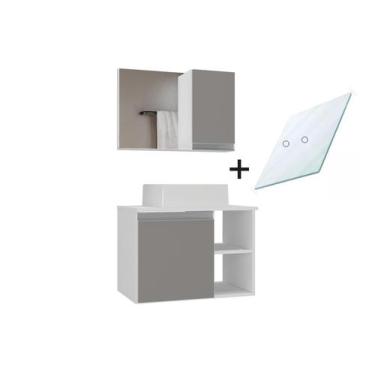 Imagem de Armario gabinete banheiro virtus 60cm tampo de vidro - MOVEIS JOIA, Br