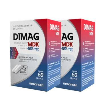 Imagem de Kit 02 Dimag MDK Di-Magnésio Malato K2-7 Maxinutri 60 Caps