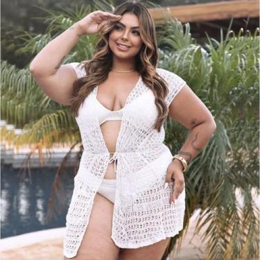 Imagem de Saída de Praia Piscina Banho Vestido Plus Size Franja Verão - Modella,