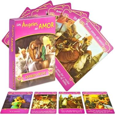 Imagem de CINROPE Cartas de Oraculos en Español, 44 Spanish Lovers Romance Oracle Cards, Angel Oracle Cards, Ideal for Learning, Daily Readings, Healing