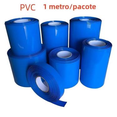 Imagem de Tubo Termorretrátil Azul de PVC (1 Metro) para Baterias 18650 - Isolam