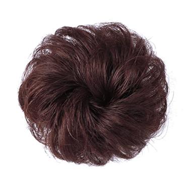 Imagem de Lindo Peruca de Cabelo Humano para Mulheres Coque Extensão Curly Coque Desarrumado Scrunchie Rabo de Cavalo Extensões de Cabelo Peruca Elástico Scrunchies Peruca Ajustável