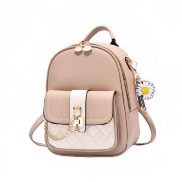 Imagem de Mochila Feminina de Couro Macio - Grande Capacidade e Estilo Fashion