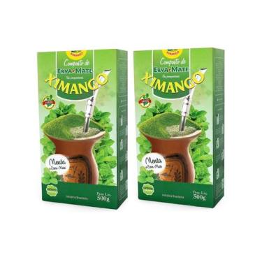 Imagem de 2 Erva Mate Chimarrão XIMANGO MENTA COMPOSTA Sem Glúten 500g