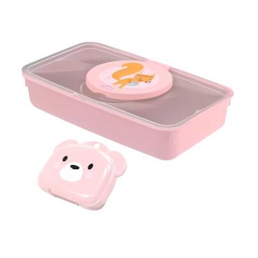 Imagem de Kit Infantil Ludico Porta Lenços Umedecidos Saboneteira Porta Sabonete Ursinho (Raposinha)