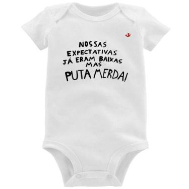 Imagem de Body Bebê Nossas expectativas já eram baixas - Foca na Moda, Branco, G
