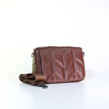 Imagem de Bolsa Crossbody Feminina de Couro - BAUARTE, Marrom