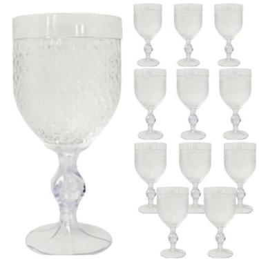 Imagem de Taça de Água Acrílica  Premium 400ml Suco Refresco Kit 12pçs - LSC Toy