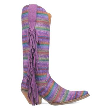 Imagem de Dingo Hot Tamale Southwest Botas casuais femininas acima do joelho salto médio 5-7,6 cm - Multi, roxo, Multi, roxo, 35