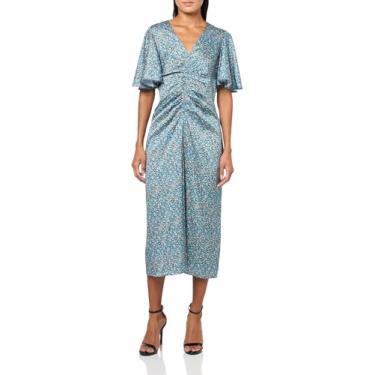 Imagem de Shoshanna Vestido feminino floral Kailyn Ravino, Azul-marinho/céu multi, 40