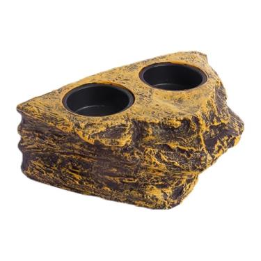 Imagem de Borda magnética para répteis, borda dupla para alimentação de lagartixa com 2 copos de alimentação para sapo, tartaruga, lagarto, cobra, réptil, lagartixa