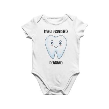 Imagem de Body Bebê Meu Primeiro Dentinho Mesversario Branca - Del France, PP