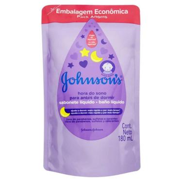 Imagem de Sabonete Bebê Líquido Johnson's Hora do Sono Sachê 180ml Refil Embalagem Econômica