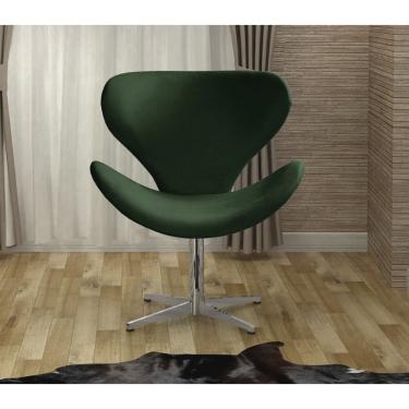 Imagem de Poltrona Isis Cadeira Giratória Pés de Metal Decoração, Sala, Escritório, Recepção