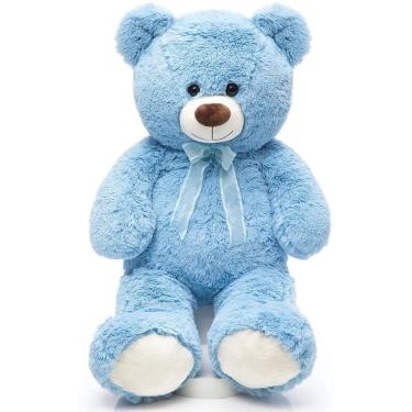 Imagem de Cybil home Urso gigante de pelúcia macio urso recheado animal para namorada crianças, 35 polegadas (azul)