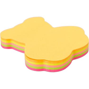 Imagem de Bloco de Recado Adesivo Estampa Urso 100 Folhas 72x72mm Office Basics 5 Cores